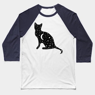 Starry night cat Baseball T-Shirt